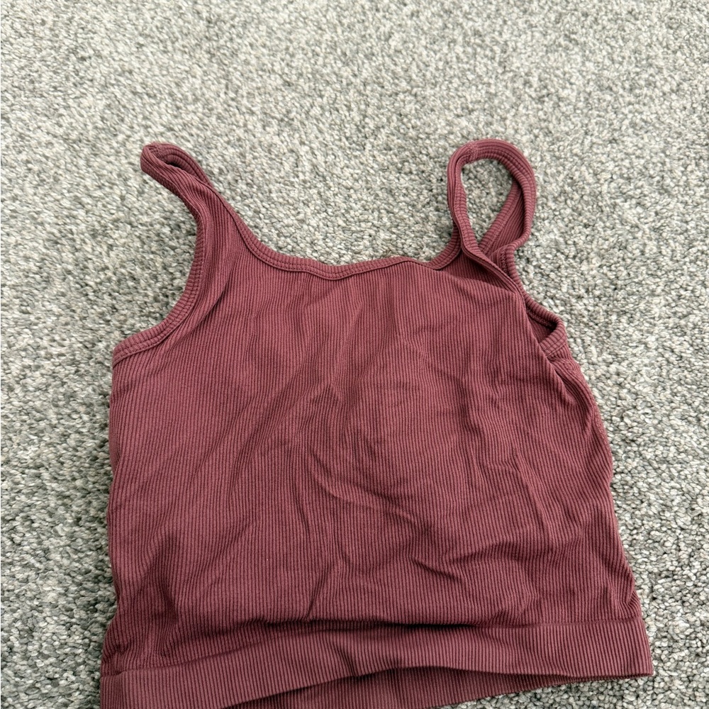 ProFit Ribbed Burgundy Tank Top - Picture 2 of 2